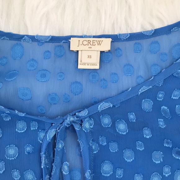 3/$20 - J. Crew Lightweight Blue Top with Fun Dots - Picture 2 of 4